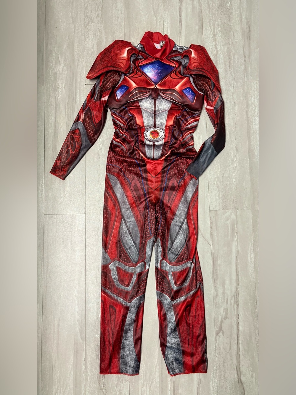 NWT Power Rangers 2017 Movie Red Ranger Muscle Halloween Costume Boys S/M New